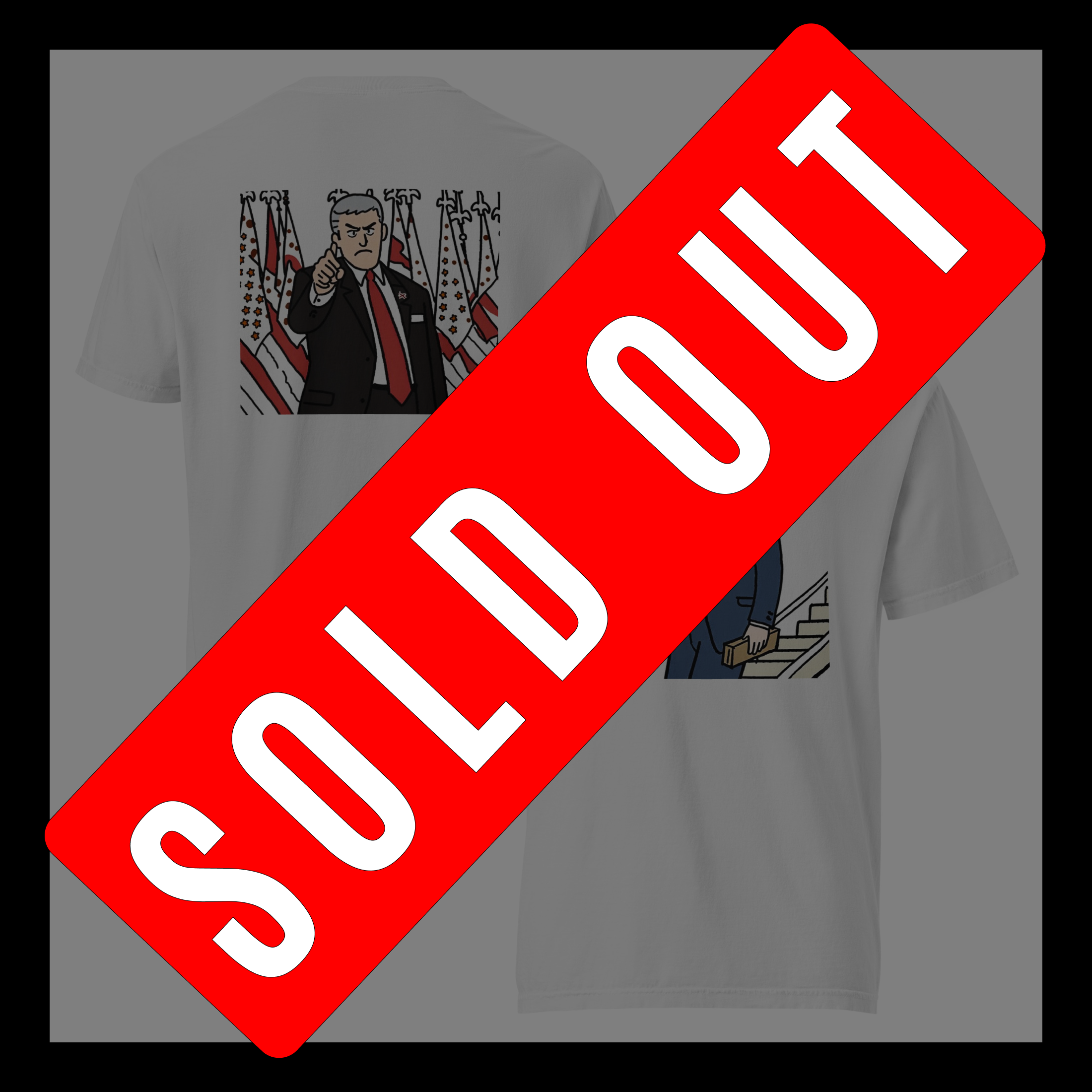 [SOLD OUT] Trump Flag Point and Stairs Sketch Heavyweight T-Shirt (25 Colors)